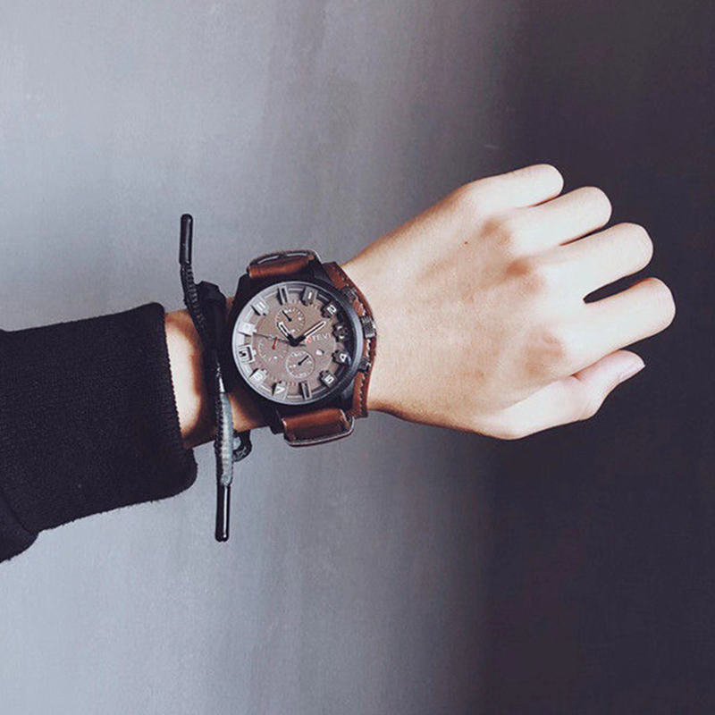 Retro Men's Watches Classic Lu - Leather Watch Band Men 评论和价格