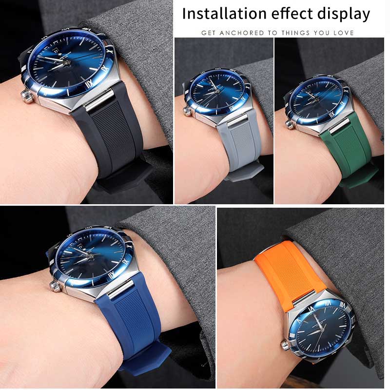 Notched silicone rubber watch  - Omega Watch Constellation 评论和价格