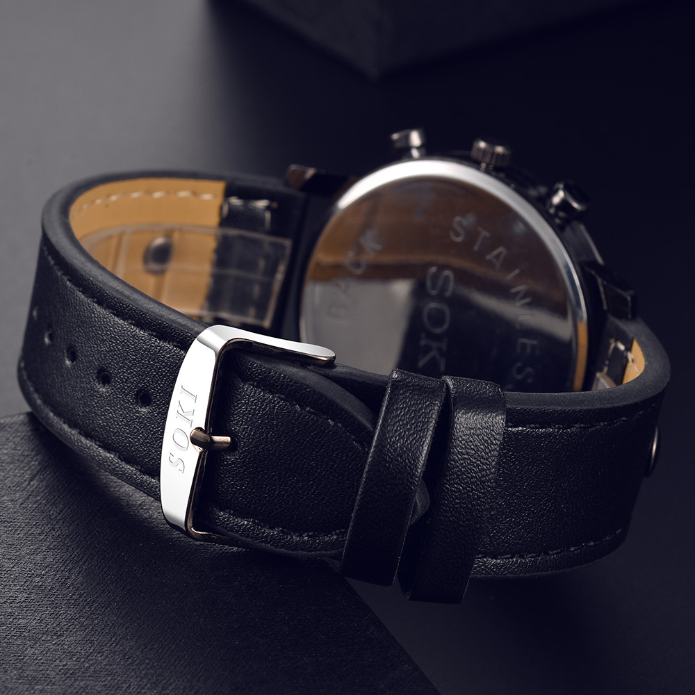 Sleek Men’s Watch Chic Brown L - Leather Watch Band Men 评论和价格