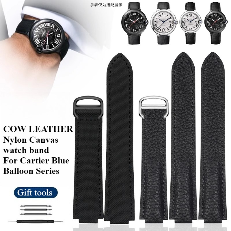 Nylon canvas watchband for BAL - Cartier Watch Ballon Bleu 评论和价格