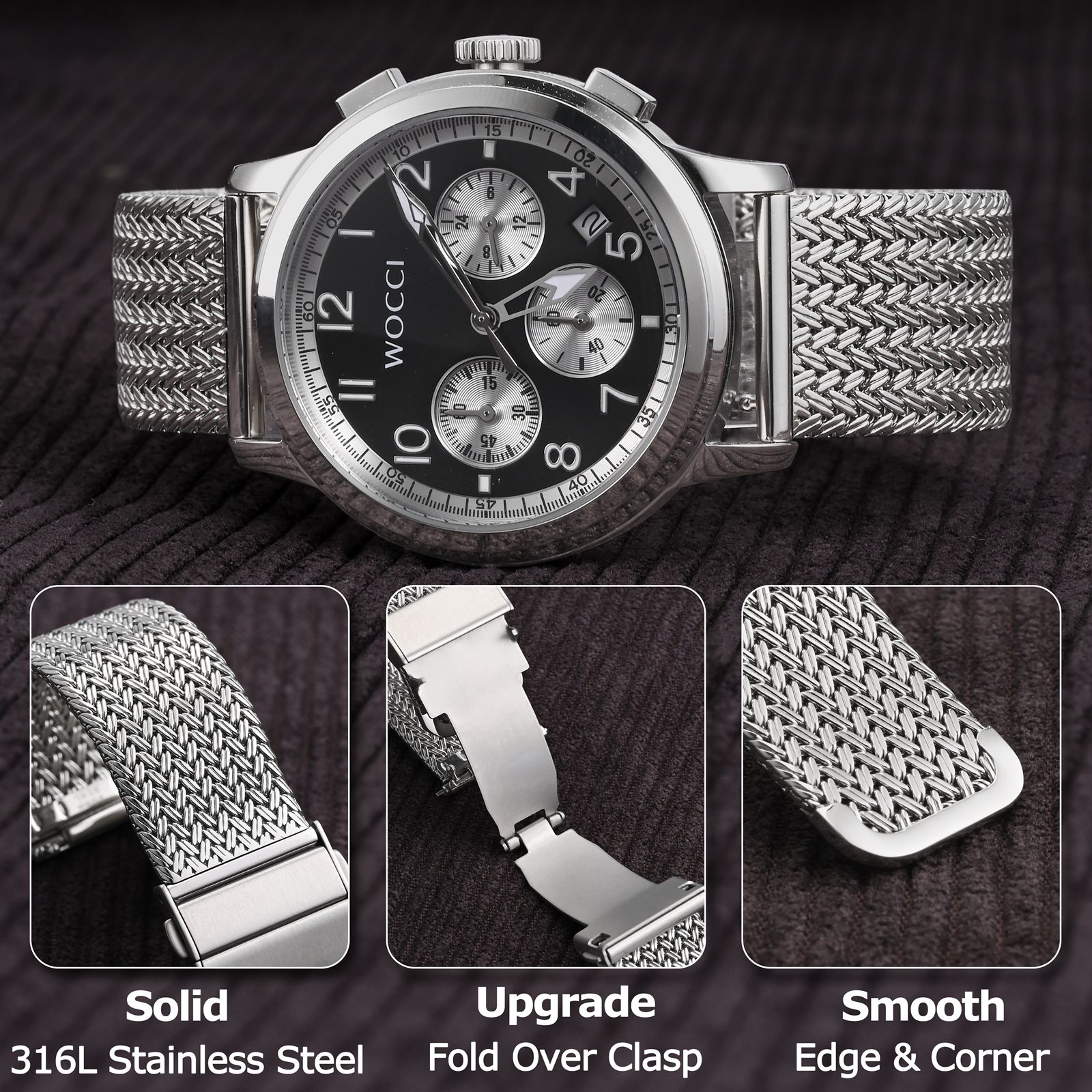 WOCCI Elite Metal Watch Band,  - Mesh Strap Metal 评论和价格