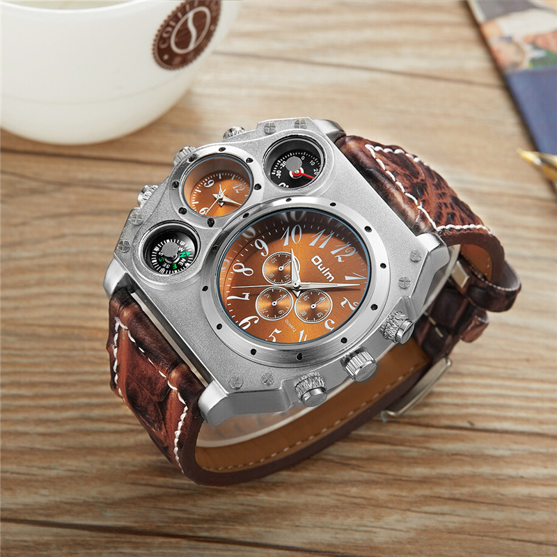 New Model OULM Watch Men Quart - Leather Watch Band Men 评论和价格