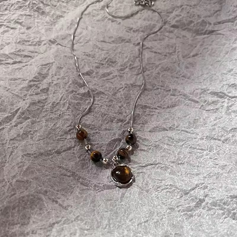 Boho Natural Tiger Eye Stone B - Butterfly Clasp Deployant 评论和价格
