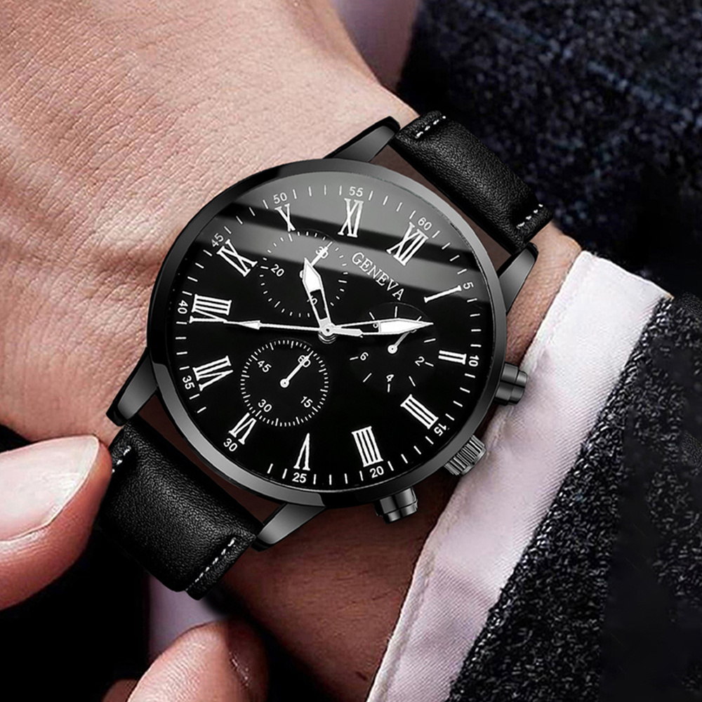 Fashion Men Business Watches C - Leather Watch Band Men 评论和价格