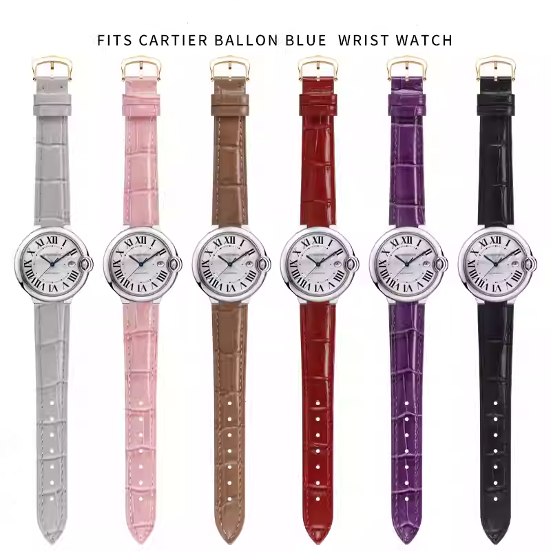 Convex bamboo-grain genuine le - Cartier Watch Ballon Bleu 评论和价格