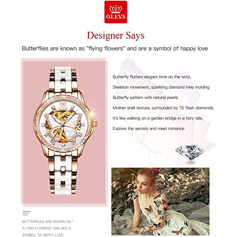 OLEVS Women's Automatic Watche - Butterfly Clasp Deployant 评论和价格